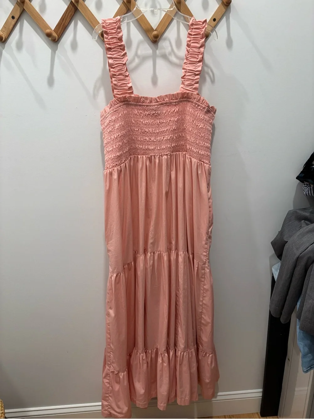 Abercrombie and Fitch pink smocked maxi dress with pockets size xxl